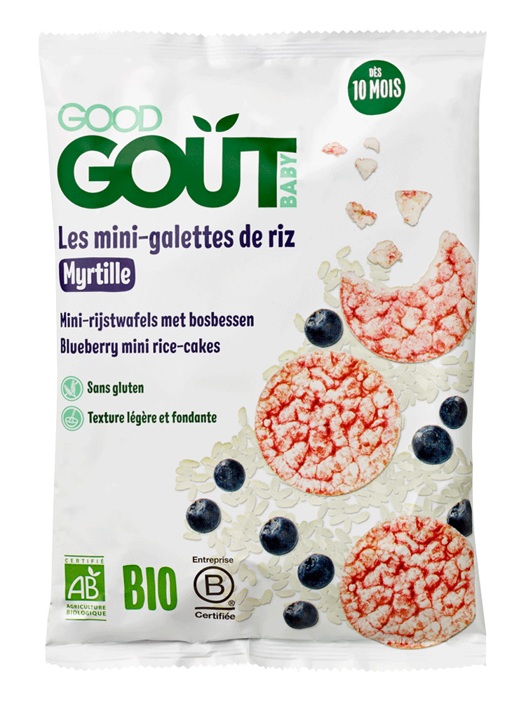 Mini-Galettes de Riz à la Myrtille pour Bébé Bio 40g